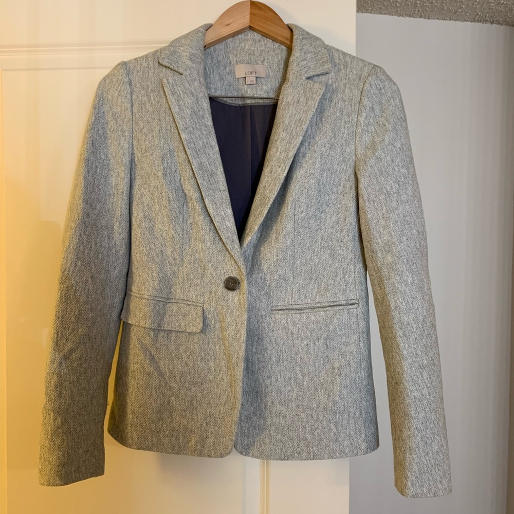 Gray blazer with elbow pads from the Loft. Size XS. Barely worn.